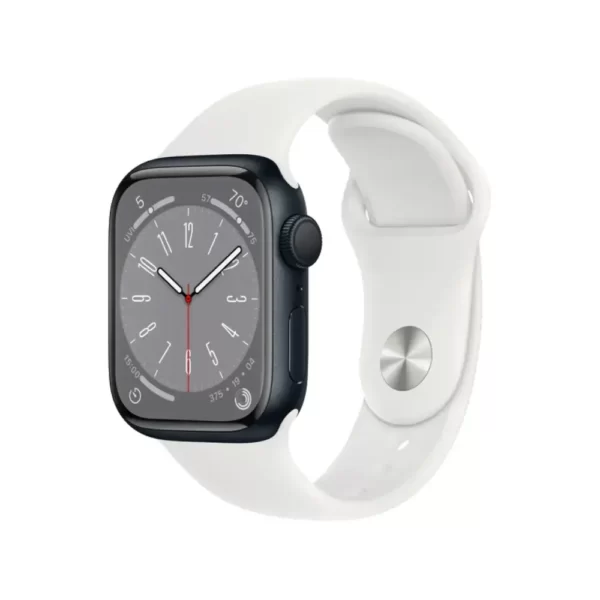 Купить Apple Watch 8 41 мм Алюминий, Силикон, Тёмная ночь, Белый