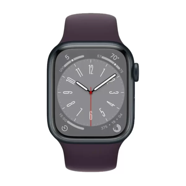 Цена Apple Watch 8 41 мм Алюминий, Силикон, Тёмная ночь, Бузина