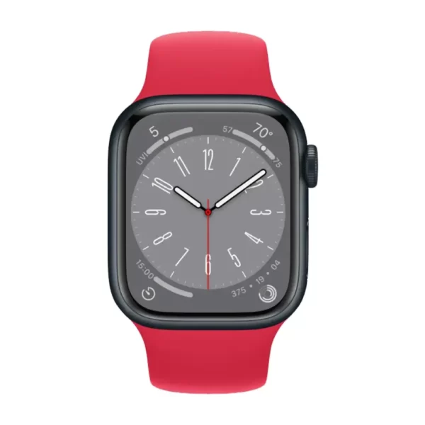 Купить Apple Watch 8 41 мм Алюминий, Силикон, Тёмная ночь, Красный